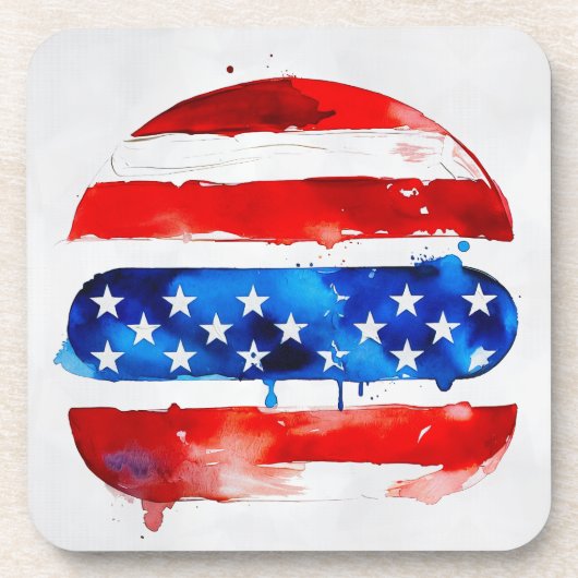 Amerika Burger (Wit Schilderij Nr. 2) Bier Onderzetter (Voorkant)