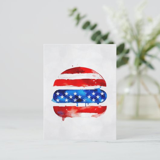 Amerika Burger (Wit Schilderij Nr. 2) Feestdagenkaart (Staand voorkant)