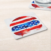 Amerika Burger (Wit Schilderij Nr. 2) Kartonnen Onderzetters (Schuin)