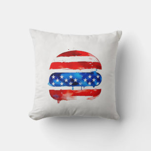Amerika Burger (Wit Schilderij Nr. 2) Kussen