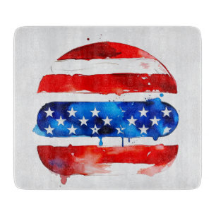 Amerika Burger (Wit Schilderij Nr. 2) Snijplank