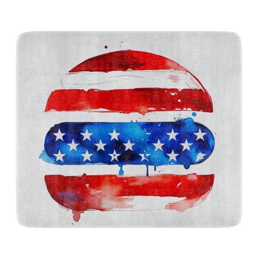 Amerika Burger (Wit Schilderij Nr. 2) Snijplank (Voorkant)