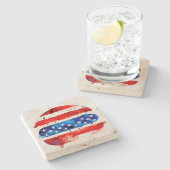 Amerika Burger (Wit Schilderij Nr. 2) Stenen Onderzetter (Zijkant)