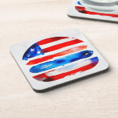 Amerika Burger (Wit Schilderij Nr. 3) Bier Onderzetter (Linkerzijde)