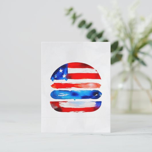 Amerika Burger (Wit Schilderij Nr. 3) Feestdagenkaart (Staand voorkant)
