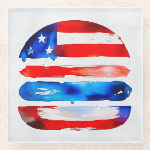 Amerika Burger (Wit Schilderij Nr. 3) Glazen Onderzetter