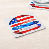 Amerika Burger (Wit Schilderij Nr. 3) Kartonnen Onderzetters (Schuin)