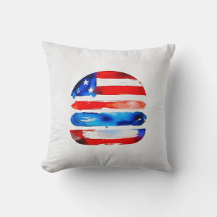 Amerika Burger (Wit Schilderij Nr. 3) Kussen
