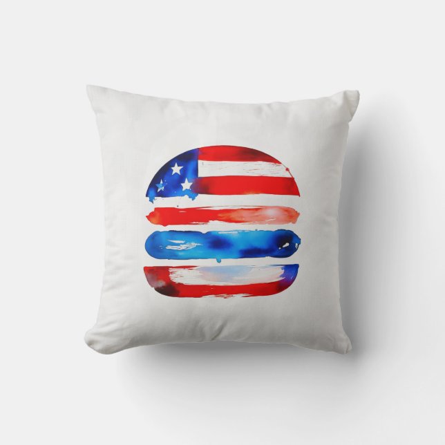 Amerika Burger (Wit Schilderij Nr. 3) Kussen (Voorkant)