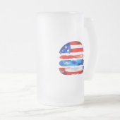 Amerika Burger (Wit Schilderij Nr. 3) Matglas Bierpul (Voorkant rechts)
