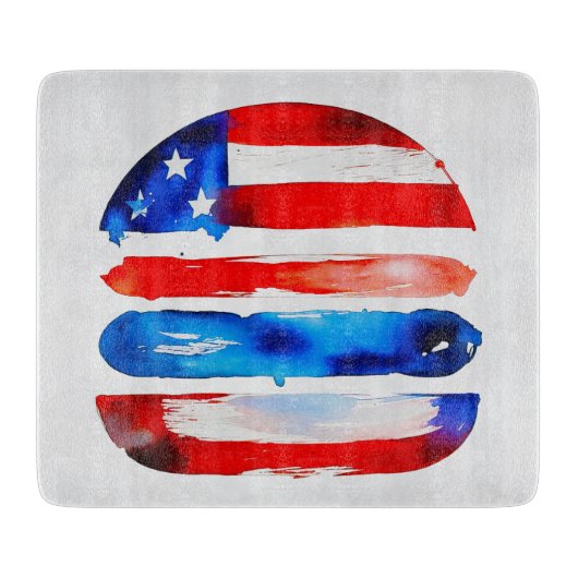 Amerika Burger (Wit Schilderij Nr. 3) Snijplank (Voorkant)