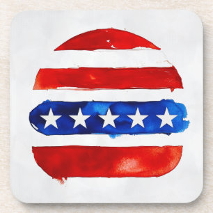 Amerika Burger (Wit Schilderij Nr. 4) Bier Onderzetter