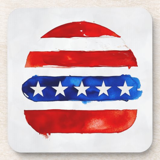 Amerika Burger (Wit Schilderij Nr. 4) Bier Onderzetter (Voorkant)