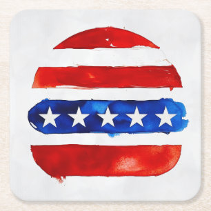 Amerika Burger (Wit Schilderij Nr. 4) Kartonnen Onderzetters