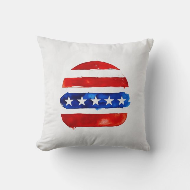 Amerika Burger (Wit Schilderij Nr. 4) Kussen (Voorkant)