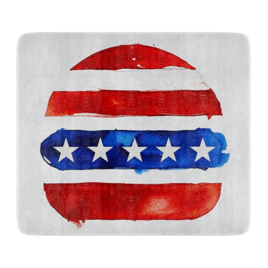 Amerika Burger (Wit Schilderij Nr. 4) Snijplank (Voorkant)