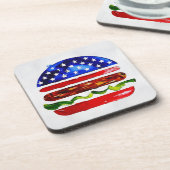 Amerika Burger (Wit Schilderij Nr. 5) Bier Onderzetter (Linkerzijde)