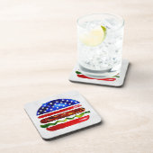 Amerika Burger (Wit Schilderij Nr. 5) Bier Onderzetter (Rechterzijde)