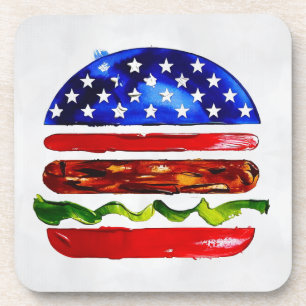 Amerika Burger (Wit Schilderij Nr. 5) Bier Onderzetter