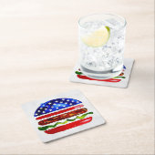 Amerika Burger (Wit Schilderij Nr. 5) Kartonnen Onderzetters (Insitu)