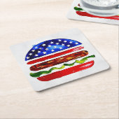 Amerika Burger (Wit Schilderij Nr. 5) Kartonnen Onderzetters (Schuin)