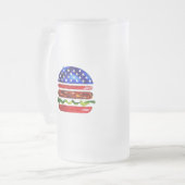 Amerika Burger (Wit Schilderij Nr. 5) Matglas Bierpul (Voorkant links)