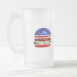Amerika Burger (Wit Schilderij Nr. 5) Matglas Bierpul