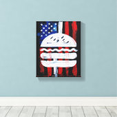 Amerika Burger (Zwart Schilderij Nr. 1) Canvas Afdruk (Insitu (Houten vloer))