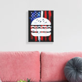 Amerika Burger (Zwart Schilderij Nr. 1) Canvas Afdruk (Insitu (Woonkamer))