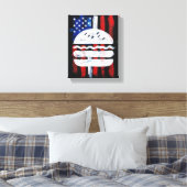 Amerika Burger (Zwart Schilderij Nr. 1) Canvas Afdruk (Insitu (Slaapkamer))