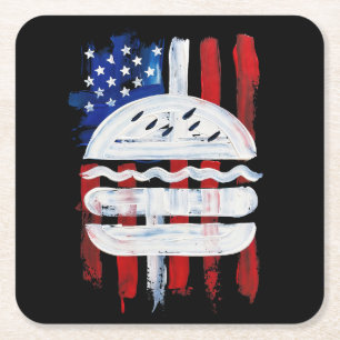 Amerika Burger (Zwart Schilderij Nr. 1) Kartonnen Onderzetters