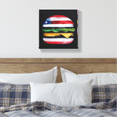 Amerika Burger (Zwart Schilderij Nr. 2) Canvas Afdruk (Insitu (Slaapkamer))
