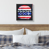 Amerika Burger (Zwart Schilderij Nr. 3) Canvas Afdruk (Insitu (Slaapkamer))