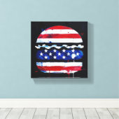 Amerika Burger (Zwart Schilderij Nr. 3) Canvas Afdruk (Insitu (Houten vloer))