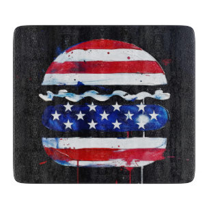 Amerika Burger (Zwart Schilderij Nr. 3) Snijplank