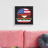 Amerika Burger (Zwart Schilderij Nr. 4) Canvas Afdruk (Insitu (Woonkamer))