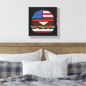 Amerika Burger (Zwart Schilderij Nr. 4) Canvas Afdruk (Insitu (Slaapkamer))