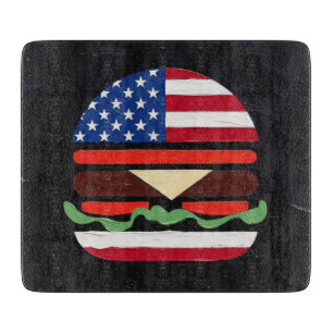 Amerika Burger (Zwart Schilderij Nr. 4) Snijplank