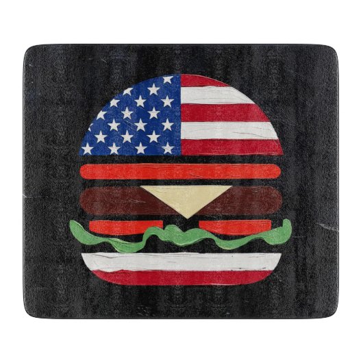 Amerika Burger (Zwart Schilderij Nr. 4) Snijplank (Voorkant)