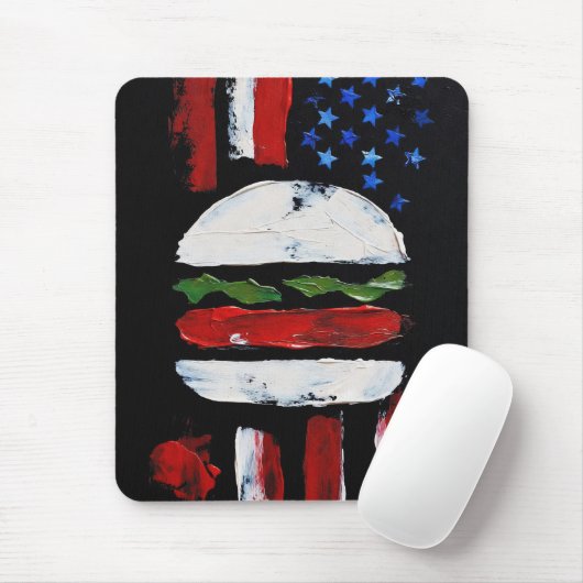 Amerika Burger (Zwart Schilderij Nr. 7) Muismat (Met muis)