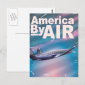 Amerika By Air vintage reisposter Briefkaart (Voorkant / Achterkant)