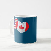 Amerika Canada Heart Flag American Canada Koffiemok (Voorkant links)