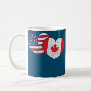 Amerika Canada Heart Flag American Canada Koffiemok