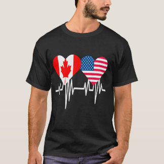 Amerika Canada koppels hart T-shirt