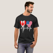 Amerika Canada koppels hart T-shirt (Voorkant volledig)