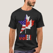 Amerika Canada Vlag Amerikaans Canada Verenigde St T-shirt (Voorkant)