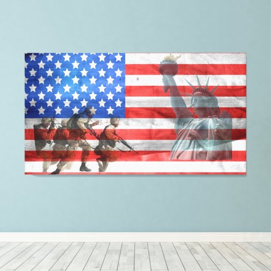 Amerika Canvas Afdruk (Insitu (Houten vloer))
