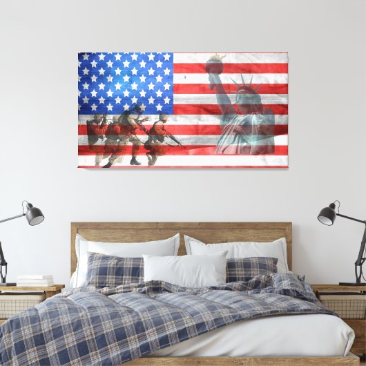 Amerika Canvas Afdruk (Insitu (Slaapkamer))