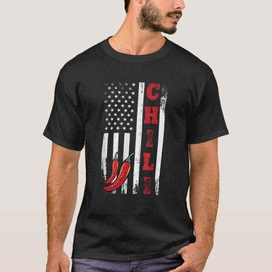 Amerika Chili USA Vlag Spicy Red Pepper 4th of Jul T-shirt (Voorkant)
