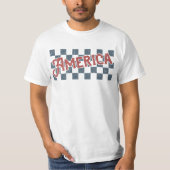  Amerika Cool Checkered Retro T-shirt (Voorkant)